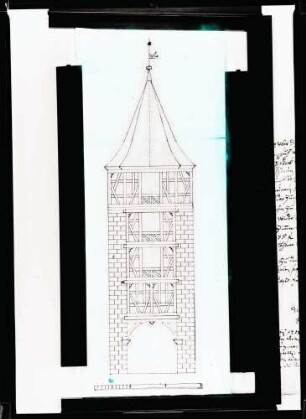 Oberturm; Riss von 1703/1704