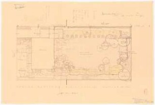 Garten Bassenge, Kleinmachnow: Lageplan mit Gartenplan 1:100