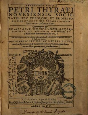 De Apparitionibus Spirituum tractatus duo ...