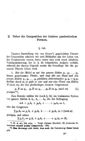 X. Ueber die Composition der binären quadratischen Formen.