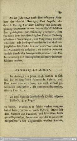Antretung der Aemter
