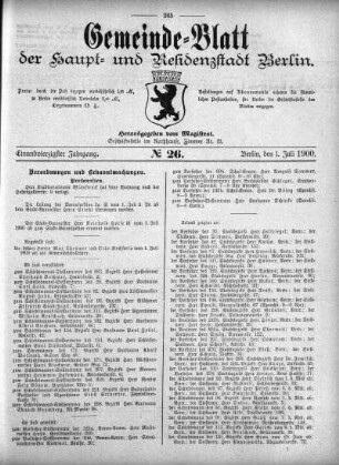 1900,26: No. 26, 1. Juli 1900
