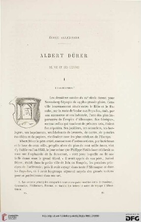 6: École allemande : Albert Dürer sa vie et ses oeuvres