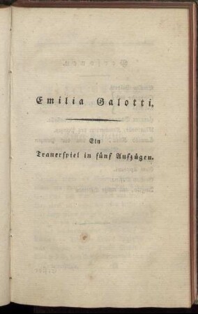 Emilia Galotti : Ein Trauerspiel in fünf Aufzügen.
