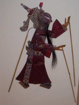 Chinesische Schattenspielfigur Major Liu