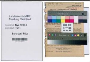 Entnazifizierung Fritz Scheuerl , geb. 19.05.1902 (Sparkassenleiter)
