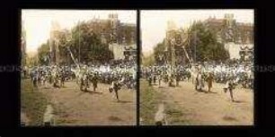 Aufzug zum Turnier, Mitte 15. Jh, Kaiserhuldigung, Wien