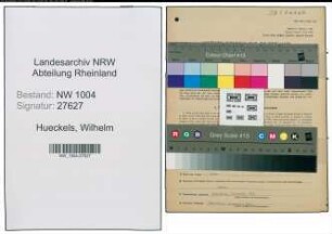 Entnazifizierung Wilhelm Hueckels , geb. 23.03.1908 (Elektroinstallateur)