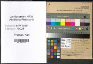 Entnazifizierung Karl Presser , geb. 19.12.1902 (Ingenieur)