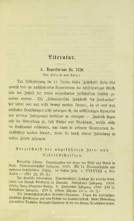 A. Repertorium für 1870