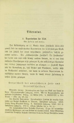 A. Repertorium für 1870