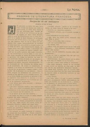 Páginas de literatura francesa : Peripecias de un anticuario