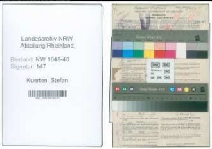 Entnazifizierung Stefan Kuerten , geb. 14.09.1898 (Angestellter)