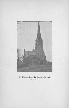 Die Markus-Kirche in Hamburg-Hoheluft. Erbaut 1898 - 1899.