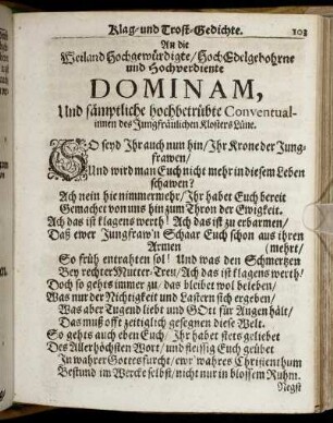 Klag- und Trost-Gedichte.