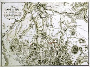 WHK 26 Deutscher Siebenjähriger Krieg 1756-1763: Plan der Stellungen von Prinz Friedrich bei der Attacke auf den Kratzenberg, 23. Juli 1762