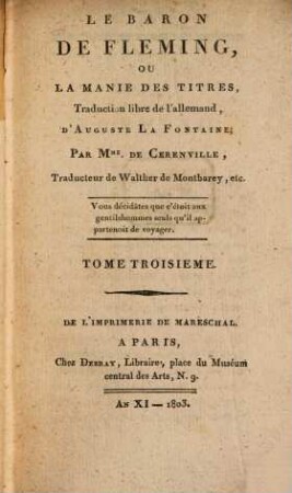 Le baron de Fleming, ou la manie des titres, 3