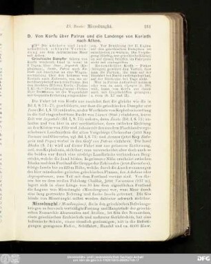 D. Von Korfu über Patras und die Landenge von Korinth nach Athen.