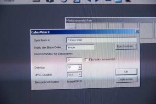 Eingabemaske für Scan-Programm