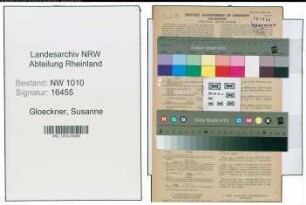Entnazifizierung Susanne Gloeckner , geb. 02.08.1901 (Hebamme)