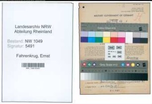Entnazifizierung Ernst Fahrenkrug , geb. 11.10.1903 (Inspektor)