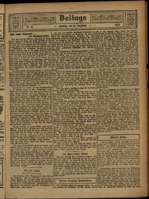 Zweite Ausgabe vom Sonntag, den 18. Dezember 1921.