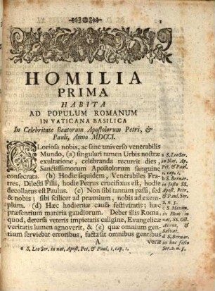 Homiliæ Et Orationes Clementis XI. Pontificis Maximi, In Basilica Vaticana Et Consistorio Habitæ : Ob Exempli Et Exemplarium Raritatem, In Germania Recusæ