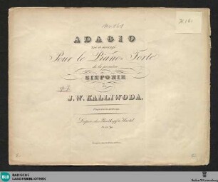 Adagio tiré et arrangé pour le piano-forte de la première sinfonie