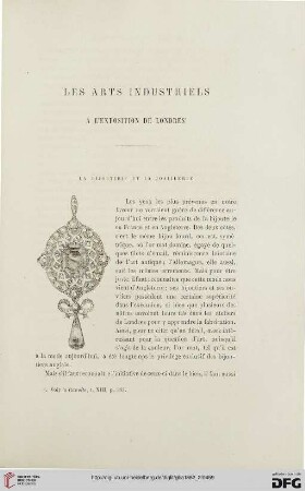 13: Les arts industriels à l'Exposition de Londres, [2], La bijouterie et la joaillerie