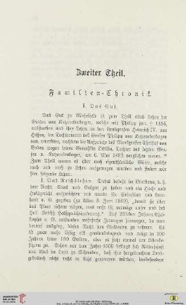 Zweiter Theil: Familien=Chronik