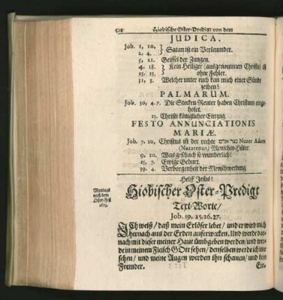 Hiobischer Oster-Predigt [u. a.]