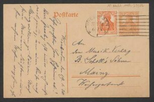Brief an Ludwig Strecker (senior) und B. Schott's Söhne : 19.01.1920