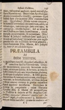 147-150, Diei Tertiae Praeambula