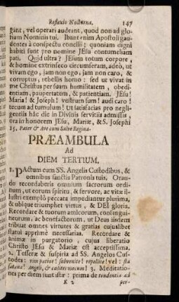 147-150, Diei Tertiae Praeambula