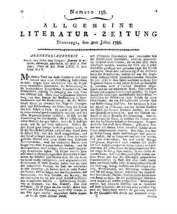 Journal de médecine, chirurgie, pharmacie. T. 63. Paris: Didot 1785