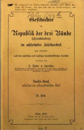 Geschichte der Republik der drei Bünde (Graubünden) im achtzehnten Jahrhundert, 2. Culturgeschichte