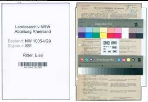 Entnazifizierung Else Ritter , geb. 22.10.1922 (Postangestellte)