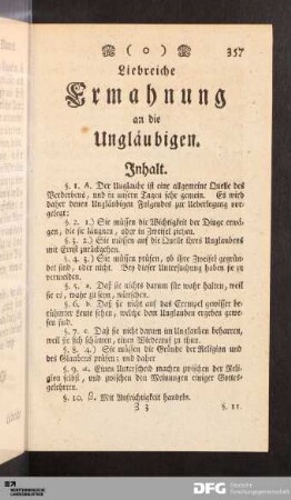 [VI.] Liebreiche Ermahnung an die Ungläubigen.
