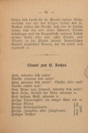 Litanei zum hl. Rochus.
