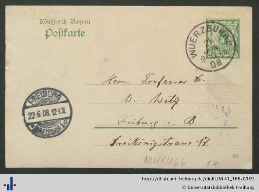 Postkarte, 21.06.1908