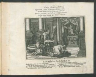 17. Aeneas Appolini supplicat. - Eneas ruffet den Apollo bittlich an.