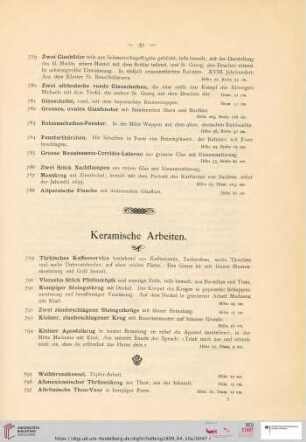 Keramische Arbeiten (Nr. 789 - 817)