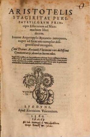 Ethica ad Nicomachum : libri X.