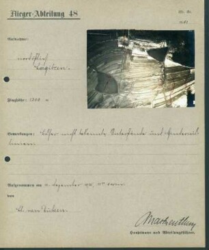 Foto der Unterstände und Hindernislinien nordöstlich von Largitzen (Luftbild)