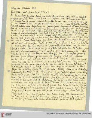 Familienkorrespondenz Klee: Brief von Felix Klee an Lily Klee und Paul Klee