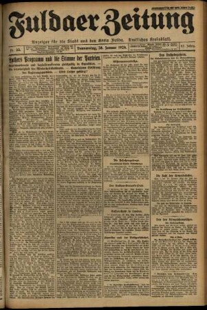 Ausgabe vom Donnerstag, den 28. Januar 1926.