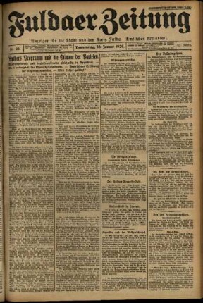 Ausgabe vom Donnerstag, den 28. Januar 1926.