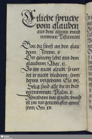Etliche spruche vom glauben