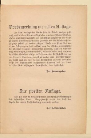 Zur zweiten Auflage