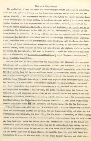 Replik Coserius auf eine Rezension zu Sincronía, diacronía e historia : Aufsatz